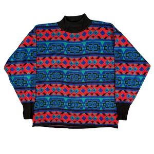 Vintage‎ Sophisticates by Jonathan Martin Geometric Mock Neck Sweater L